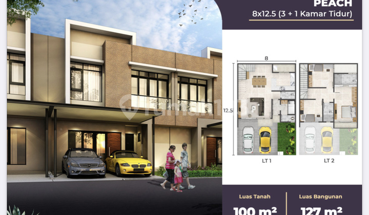 Jual Hanya 13 Juta Rumah Alabama Pik 2 8x12,5 Peach 100 M2 Program Dp 0% Selama 18 Bulan - Sell Only 13 Million House Baltimore Milenial Pik2 8x12,5 100 Sqm 2 Floor