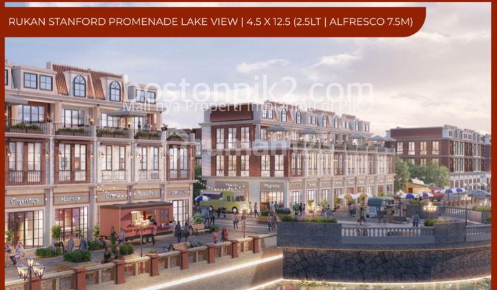Jual Cicilan 46 Juta Rukan Ruko Stanford Promenade Lake Hoek Pik 2 4,5x12,5 Lt 56 M2 Lb 158 M2 3 Lantai Program Dp 0% Selama 24 Bulan