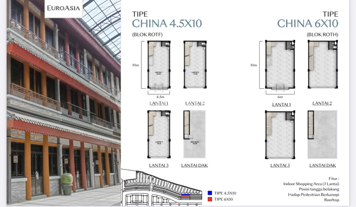 Hanya 27 Juta Atau 3,4m Jual Rukan Euro Asia 4,5x10 China Osaka Samping Taman Doa Akita Pik 2 - Sell Shophouse 4,5x10 Type China 3 Floor Pik2 Near Lady Of Akita