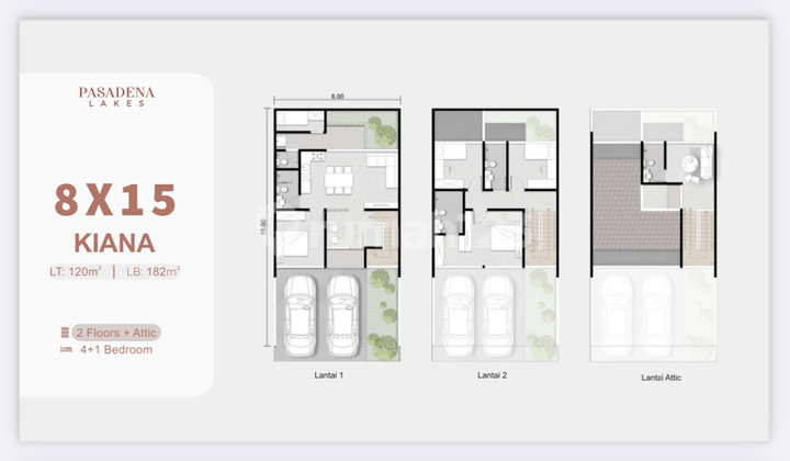 Jual Hanya 48 Juta Rumah Pasadena Lakes Pik 2 8x15 Kiana Program Dp 0% Selama 18 Bulan - Sell New House 8x15 5 Bedroom 3 Floor Pik 2