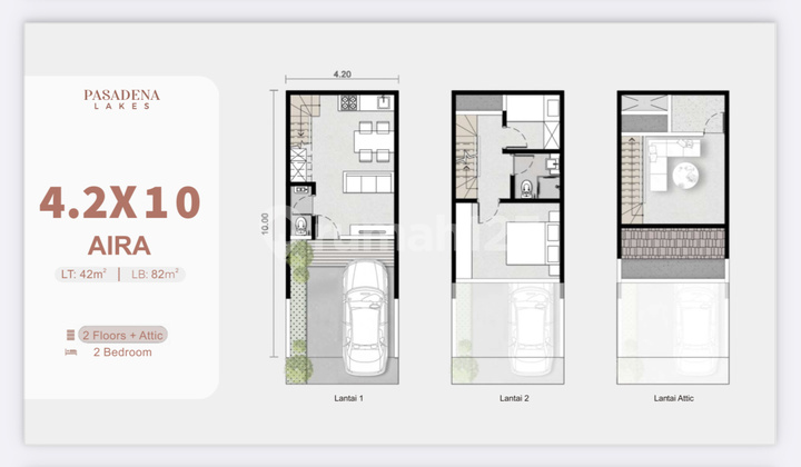 Jual Hanya 18 Juta Rumah Pasadena Lakes Pik 2 4,2x10 Aira Program Dp 0% Dicicil 18 Bulan - Sell New House 4,2x10 2 Bedroom 3 Floor Pik 2