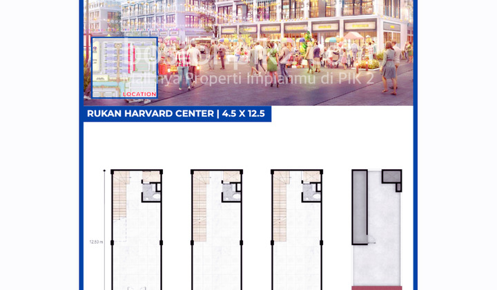 Jual Cicilan 26 Juta Rukan Harvard Center Pik 2 4,5x12,5 56 M2 3 Lantai Program Dp 0% Selama 24 Bulan