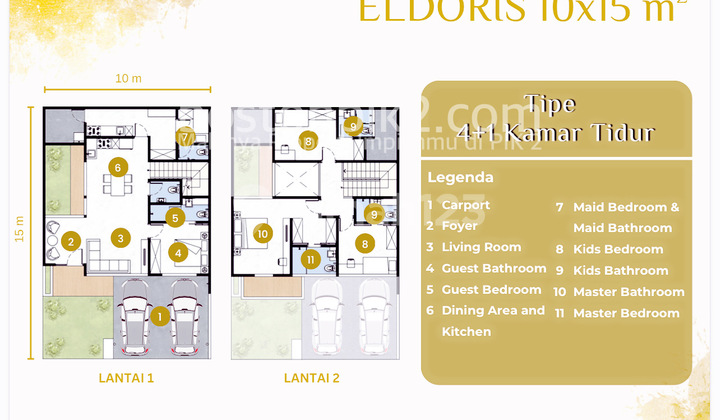 Installment Sale 119 Million House Bagan Cluster Kapitan 2 PIK 2 10x15 Eldoris 120 Sqm 2 Floors 0% DP for 5 Years
