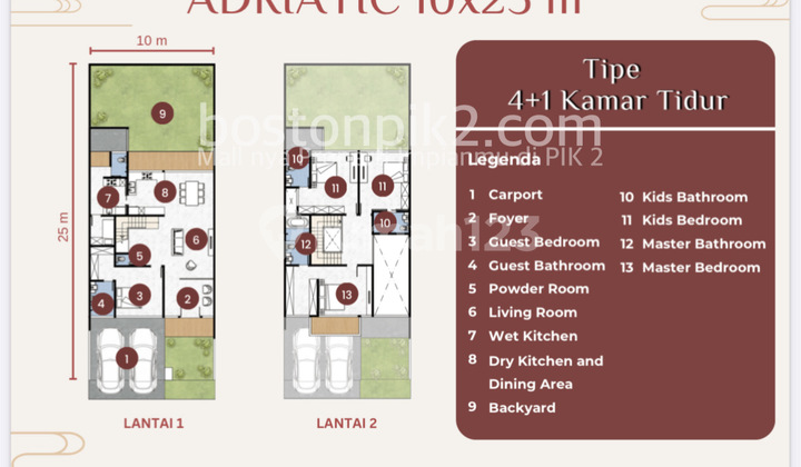Jual Cicilan 233 Juta Rumah Bagan Cluster Kapitan 1 Pik 2 10x25 Adriatic 250 M2 2 Lantai Dp 0% Selama 5 Tahun