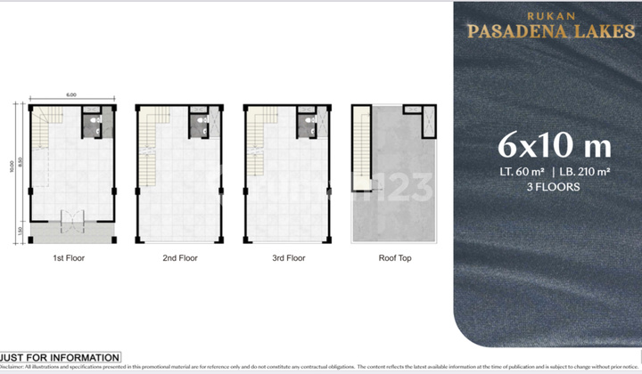 Jual Hanya 45 Juta Rukan Pasadena Lakes Pik 2 60 M2 6x10 3 Lantai Program Dp 0% Selama 18 Bulan - Sell Soho Shop House Pasadena Lake 6x10 3 Floor Pik 2