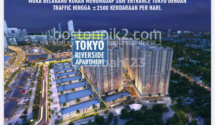 Jual Cicilan 67 Juta Rukan Ruko Shibuya Pik 2 Shopping Arcade Hadap Danau Pik 2 4,5x15 67,5 M2 3 Lantai Kpr Express 2