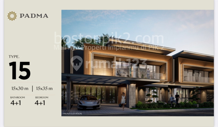 Jual Cicilan 373 Juta Rumah The Padma Cluster Bharata Pik 2 450 M2 15x30 Dp 0% Bisa Cicil 60x Premium Mewah