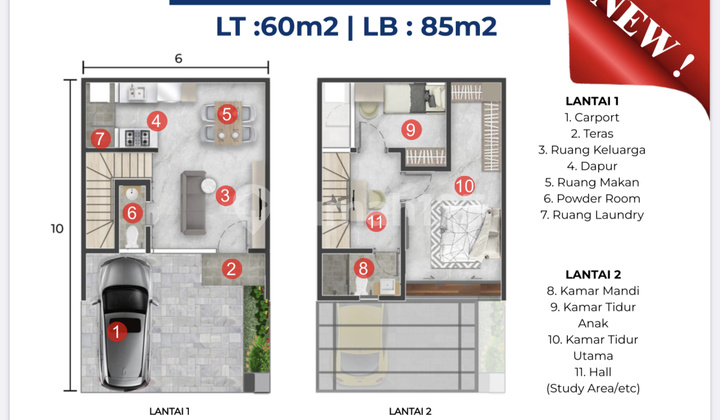 Hanya 20 Juta Atau 2,3m Jual Rumah 6x10 Osaka Samping Taman Doa Akita Pik 2 - Sell House 6x10 2 Floor Osaka Type Yuka Pik2 Near Lady Of Akita