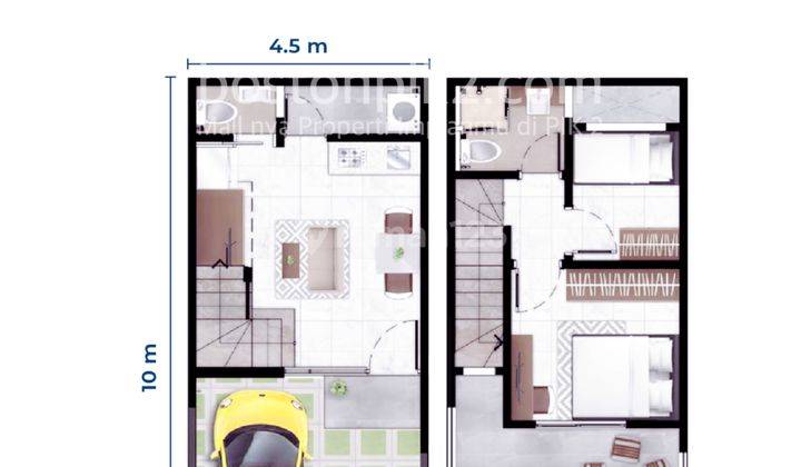 Jual Rumah Cluster Bukit Nirmala 4,5x10 Lb 75 M2 2 Lantai Type Azalea Cicilan 41 Juta Program Dp 0% Selama 5 Tahun 2