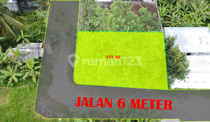 Tanah 177 M2 Pandakbandung, Tabanan posisi Hoek 2 jalan 6 meter