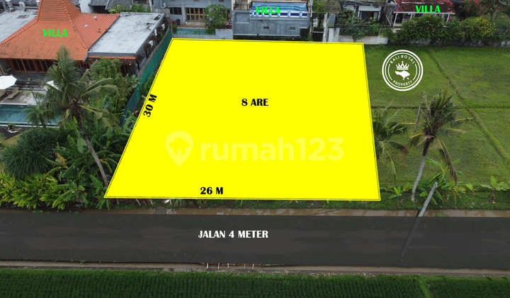 Tanah 800 m2 SHM Beraban, Tabanan Lingkungan Villa