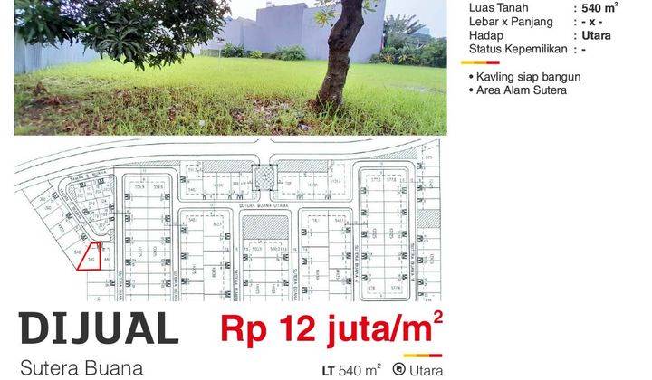 Hot Listing Dijual Kavling Siap Bangun Sutera Buana Alam Sutera 1