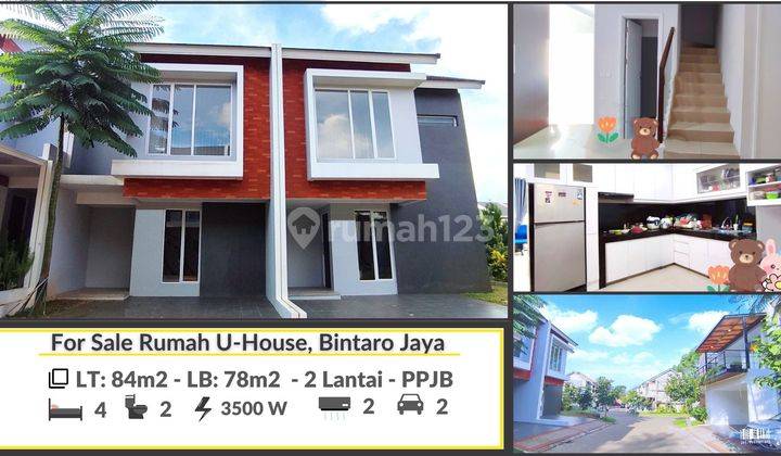 Rumah 2 Lantai Modern Minimalis Bintaro Jaya Cluster U-House, Luas 84 m2  2