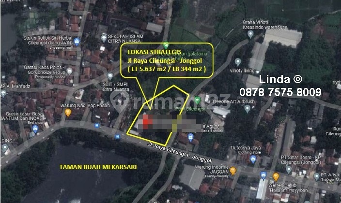 Dijual Turun Harga Tanah Komersil Transyogi Dekat Hermina Mekarsari