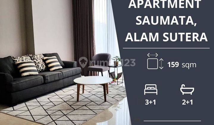 Disewakan Cepat Apartement Saumata Alam Sutera Full Furnish Include Maintenance  1