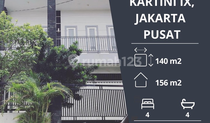Dijual cepat rumah di kartini jakarta pusat siap huni jalan 2 mobil pas 