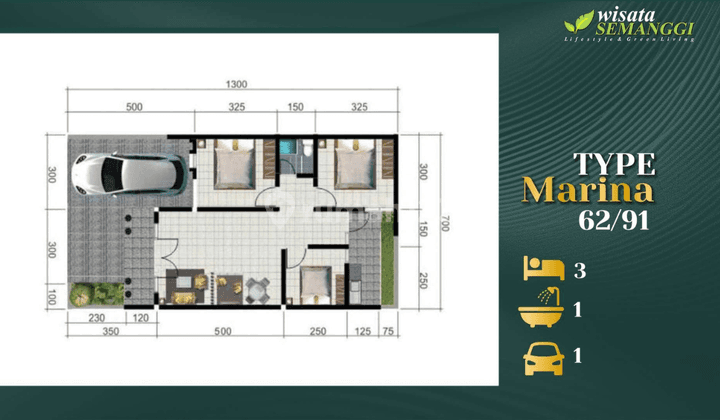 Dijual Rumah Baru Wisata Semanggi Type Marina  2