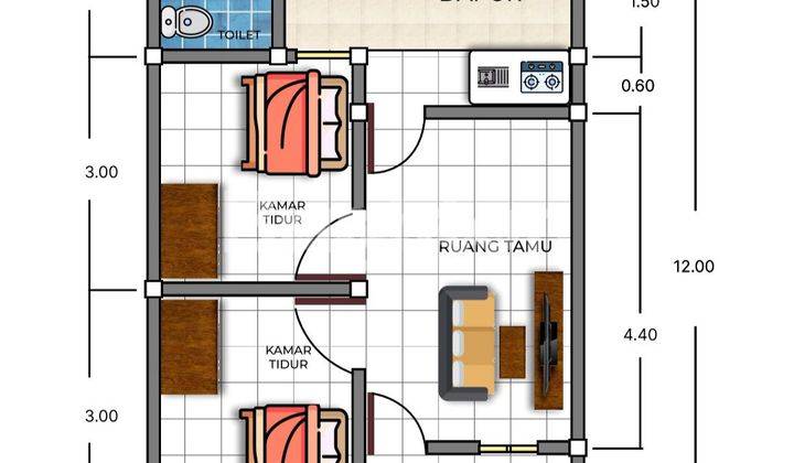 RUMAH MURAH KONSEP CLUSTER DI TABANAN, PELBAGAI TYPE 1