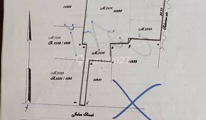 Tanah Luas 1615 m² SHM di Jl. Sirsak Bonus 2 Rumah dan Mushola  1