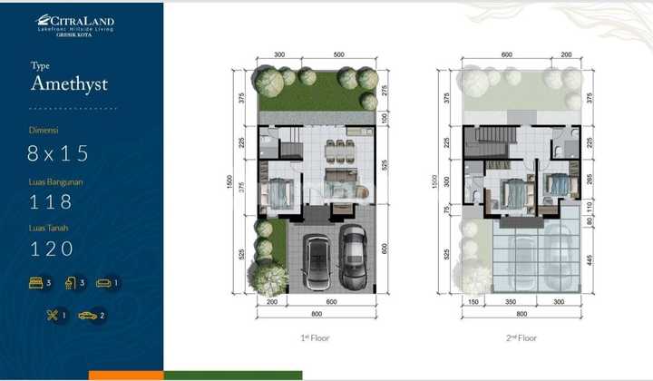 Rumah Citraland Gresik Kota Cluster Blue Oasis .Ametyst Gresik