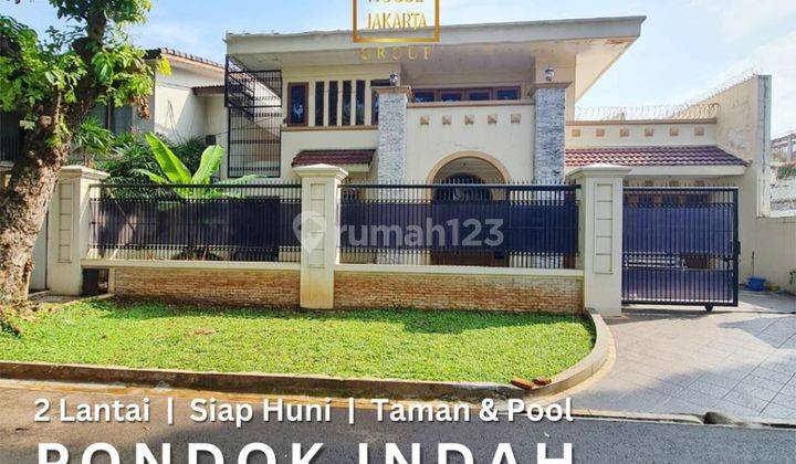 Rumah 2 Lantai di Pondok Indah, Dekat Bukit Golf, Taman Pool 1