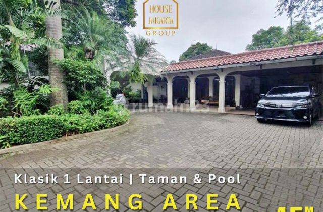 Rumah Klasik 1 lantai Kemang Area. Taman luas, Bisa Usaha, Cafe Resto 1