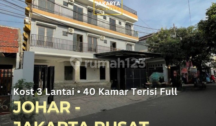 Johar Jakpus dekat Menteng, Rumah Kost, 3 Lantai, 40 Kamar Good Invest