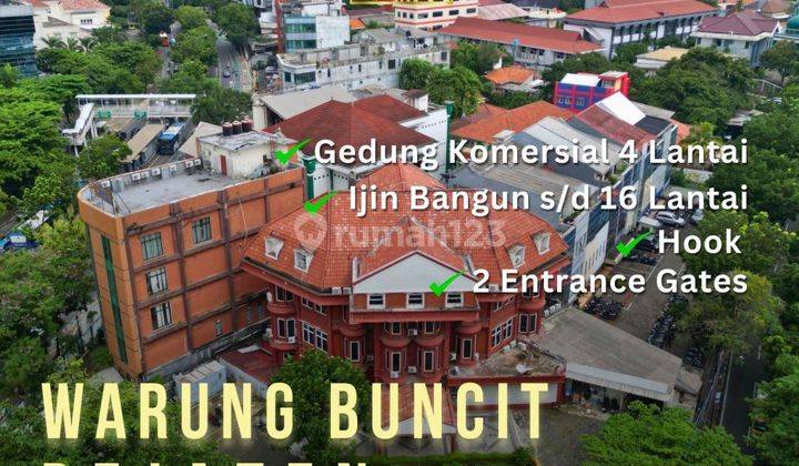 Gedung Hoek 4 Lantai Area Komersial Bisa Ijin 16 Lantai 1