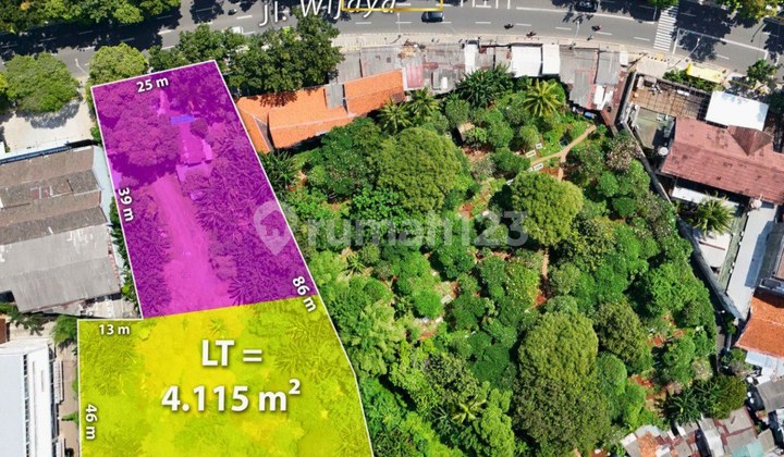 Tanah Komersial Jalan Wijaya 1, Ijin 6 Lantai Bisa Gedung Kantor Hotel