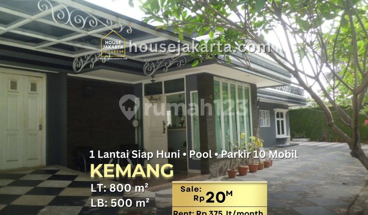 Rumah Kemang 1 Lantai Siap Huni, Private Pool Carport Luas 10 Mobil 1