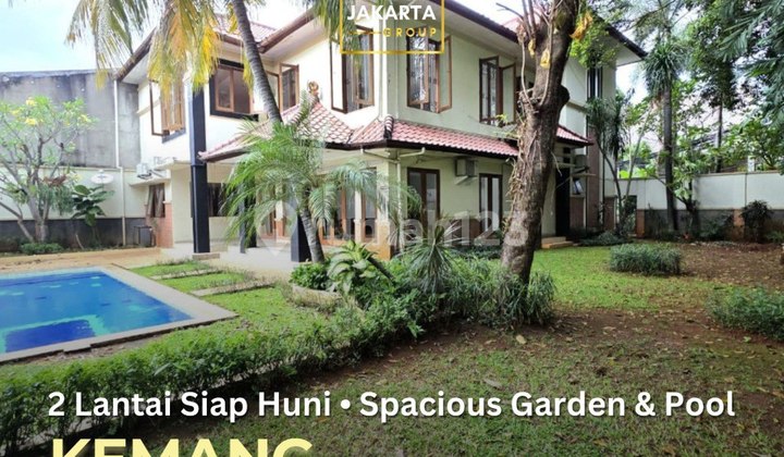 Kemang Beautiful 2-Story Ready-to-Live House with Spacious Garden & Pool, Wide Road