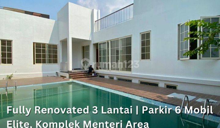 Rumah 3 Lantai Area Elite Komplek Menteri Carport Luas 1