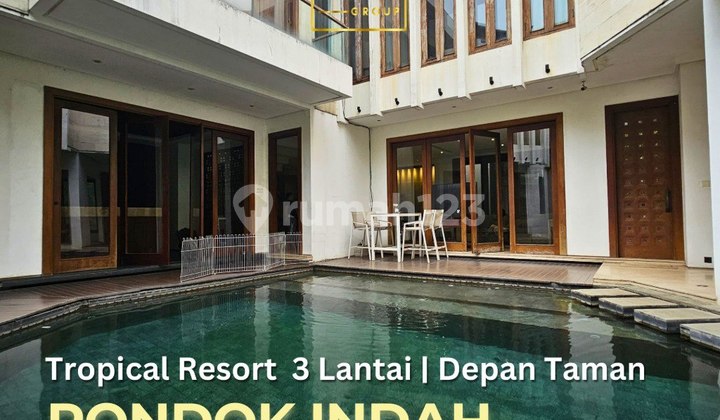 Pondok Indah Tropical Resort House 3 Floors Private Pool Facing the Garden
