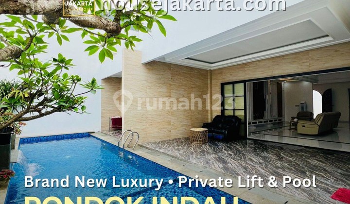 Rumah Mewah Pondok Indah 2 Lantai Private Pool & Lift . Semi Furnished . Dekat Pim dan Driving Golf