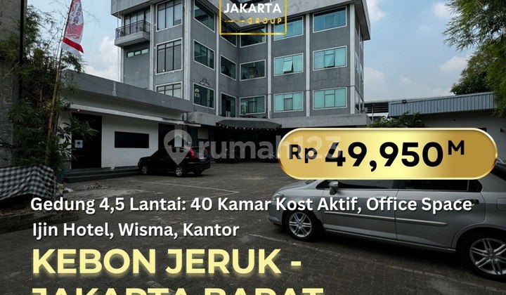 Kebon Jeruk Building 4-5 Floors, 40 Active Boarding Rooms, Can Be Used for Hotel or Office Kebon Jeruk Building 4-5 Floors, 40 Active Boarding Rooms, Can Be Used for Hotel or Office