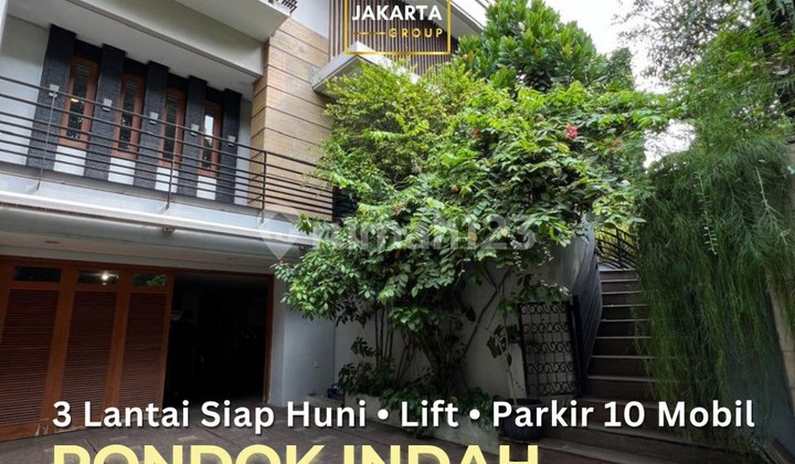 Pondok Indah Rumah 3 Lantai Siap Huni Area Tenang, Row Jalan Lebar