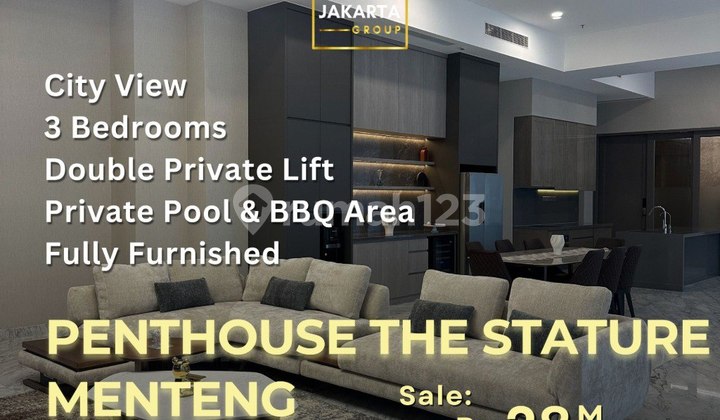 Penthouse Apartemen The Stature Kebon Sirih Menteng, Furnish City View Penthouse Apartemen The Stature Kebon Sirih Menteng, Furnish City View