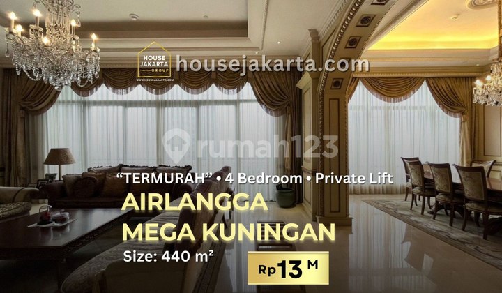 Airlangga Mega Kuningan Apartment, 4 Bedrooms, Luxurious Unit & Prime Location