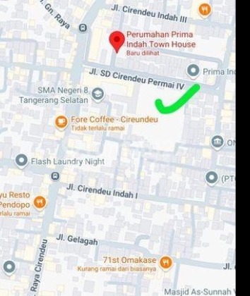 Jual tanah di Cirendeu Lokasi strategis , di bawah NJOP, berada di pinggir jalan 1