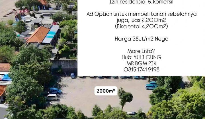 Land Plot BEACHFRONT KUTA BALI BADUNG HOUSE HOTEL GUEST SHM 1