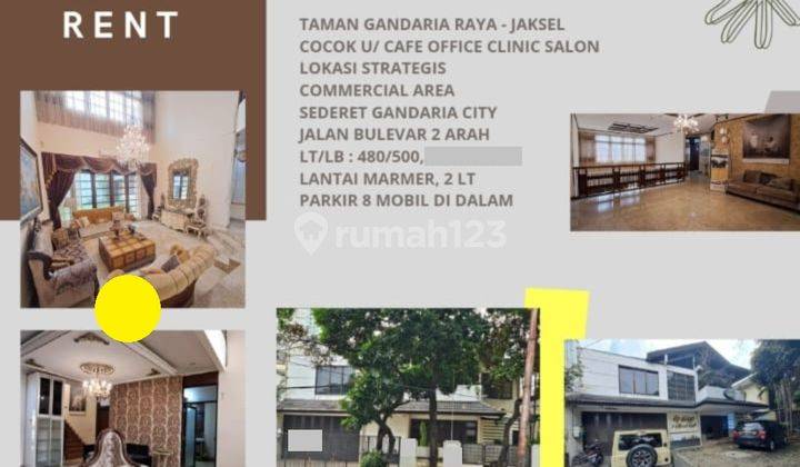 Rumah 2 Lantai di Area Komersil Deretan Gandaria City, Keb. Baru 1