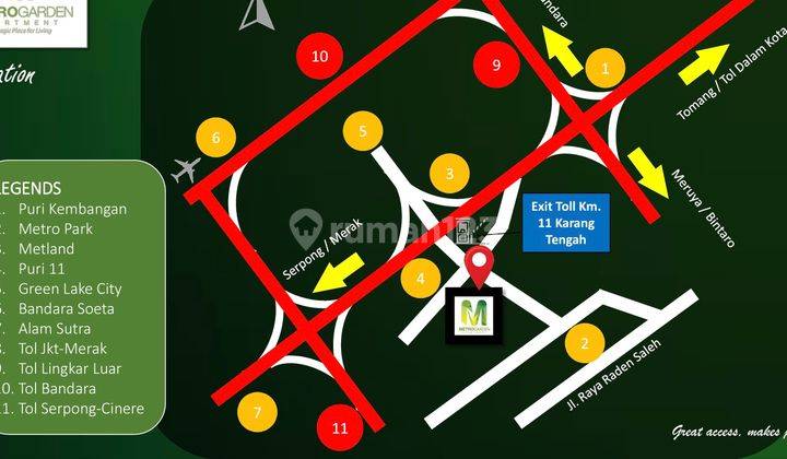 Apartment Metro Garden, murah, strategis, dekat jalan tol 6