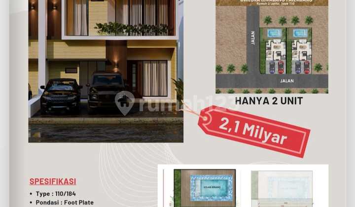 Two-story house in Lemabang, Palembang, type 110 1