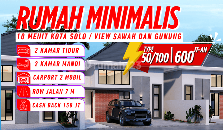 Rumah View Gunung 600 Jutaan Dekat UIN Solo, SHM dan PBG