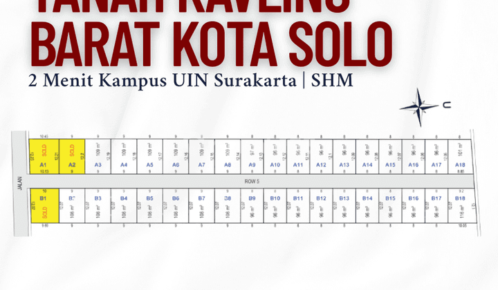 Tanah SHM Solo Barat Murah, Lokasi Dekat UIN dan UMS 2