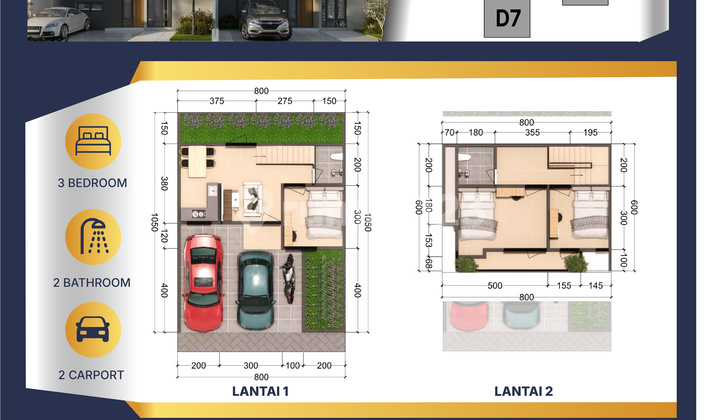 Rumah, 2 Lantai, SHM, bisa Cicilan Bertahap