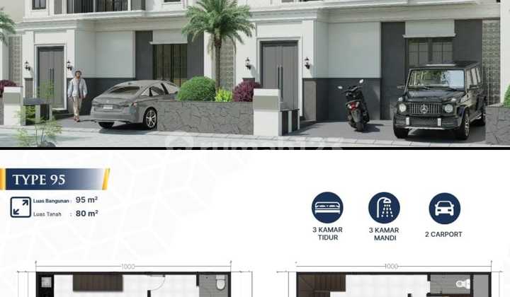 Bebas Banjir, Rumah, 2 Lantai, SHM Bebas Banjir, Rumah, 2 Lantai, SHM