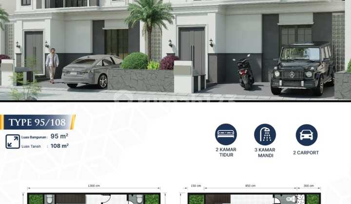 Free Biaya Akad, Rumah, 2 Lantai, SHM, bisa Cicilan Bertahap