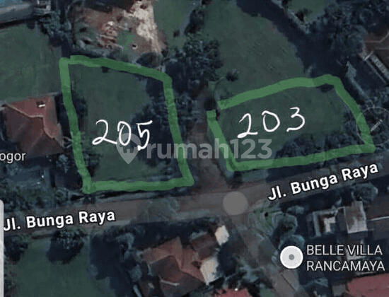 Tanah Luas 1053 M2 dengan Pemandangan Indah di Rancamaya Bogor
