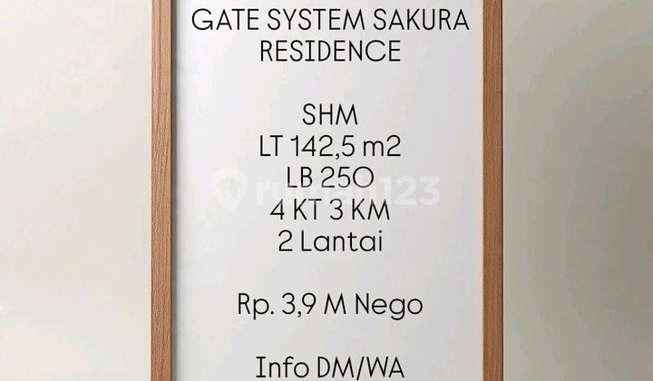 Dijual Rumah Bu One Gate System Sakura Residence 1
